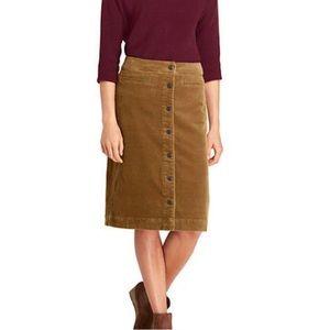 Brown corduroy midi skirt